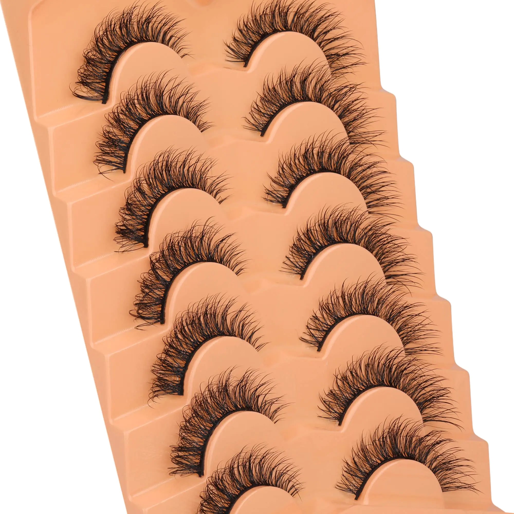 Pestañas de visón Pestañas postizas de aspecto natural Pestañas planas tenues Pestañas postizas esponjosas que parecen extensiones Pestañas postizas ALPHONSE de 16 mm Paquete B2-Wispy