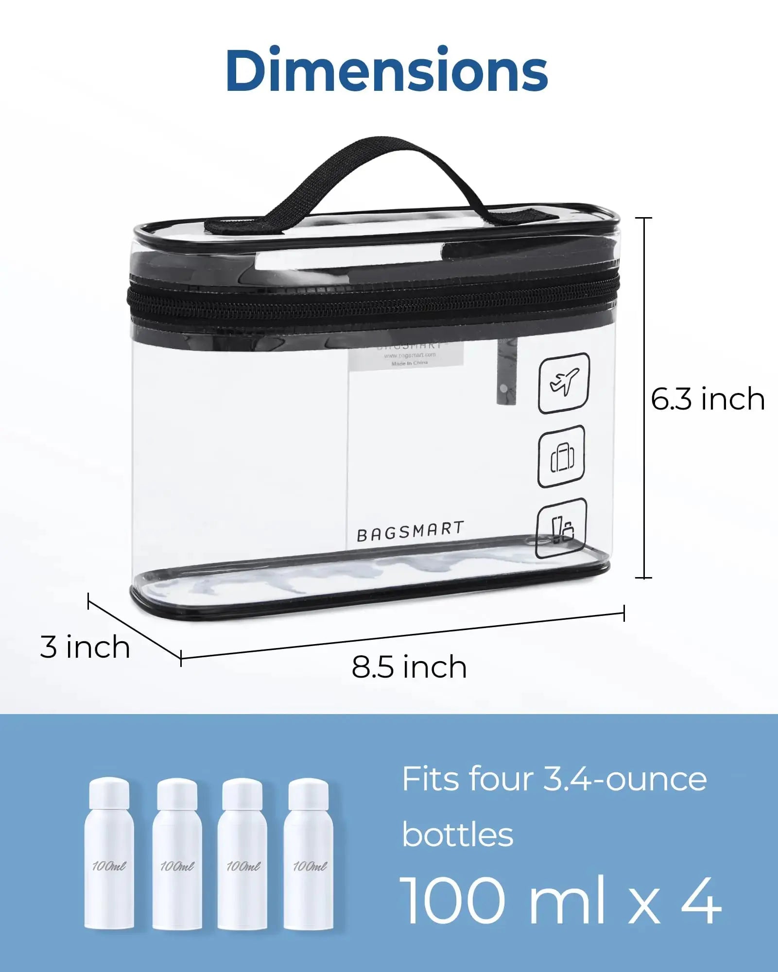 BAGSMART TSA Approved Toiletry Bag - 3-Pack Clear Travel Cosmetic Organizer - Vivareflex Online