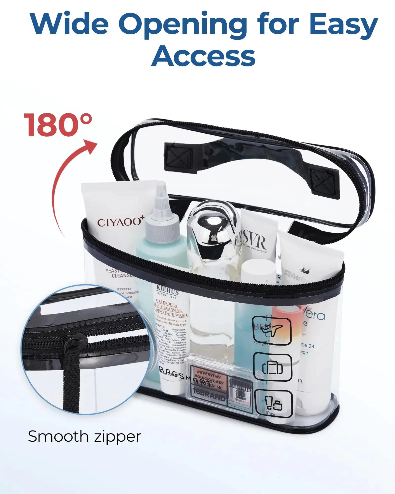 BAGSMART TSA Approved Toiletry Bag - 3-Pack Clear Travel Cosmetic Organizer - Vivareflex Online