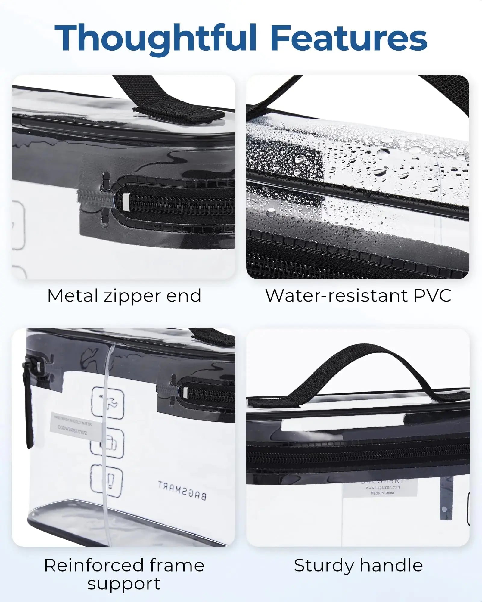 BAGSMART TSA Approved Toiletry Bag - 3-Pack Clear Travel Cosmetic Organizer - Vivareflex Online