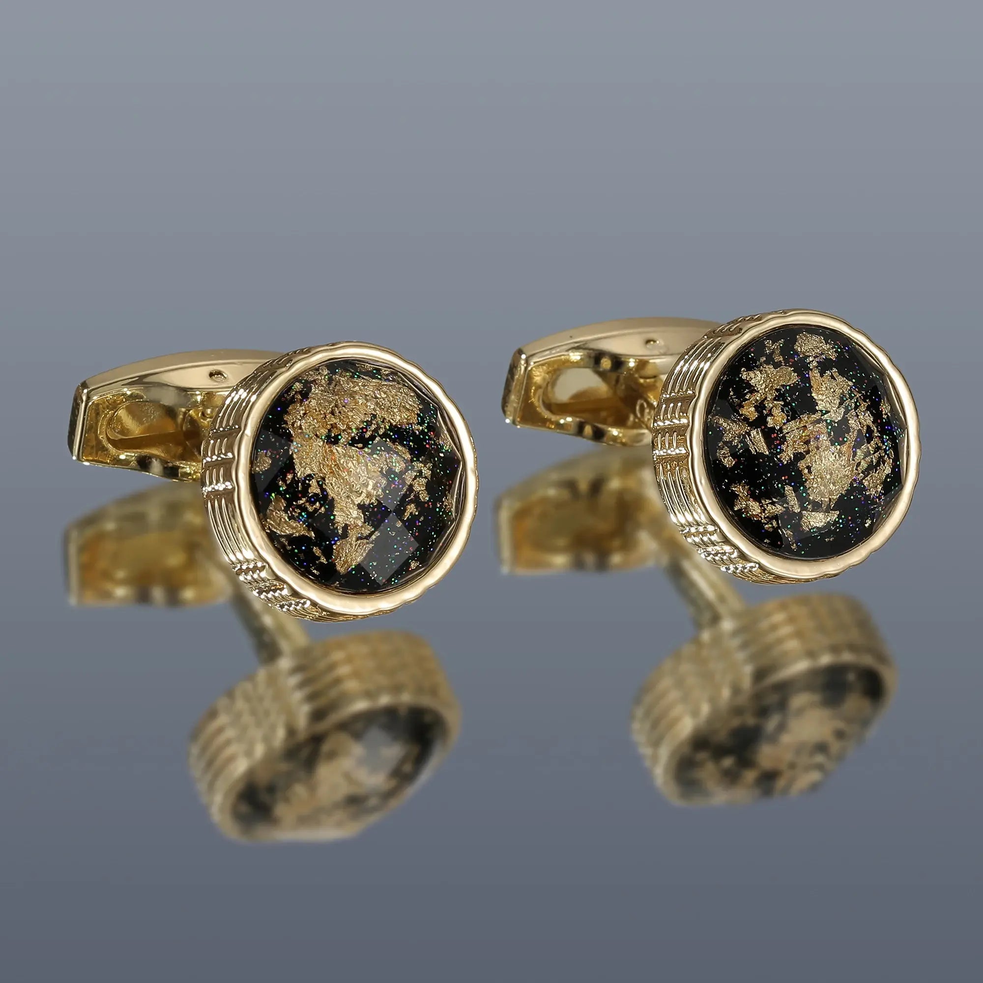 Gold Personalized Round Cufflinks For Men Vivareflex Online