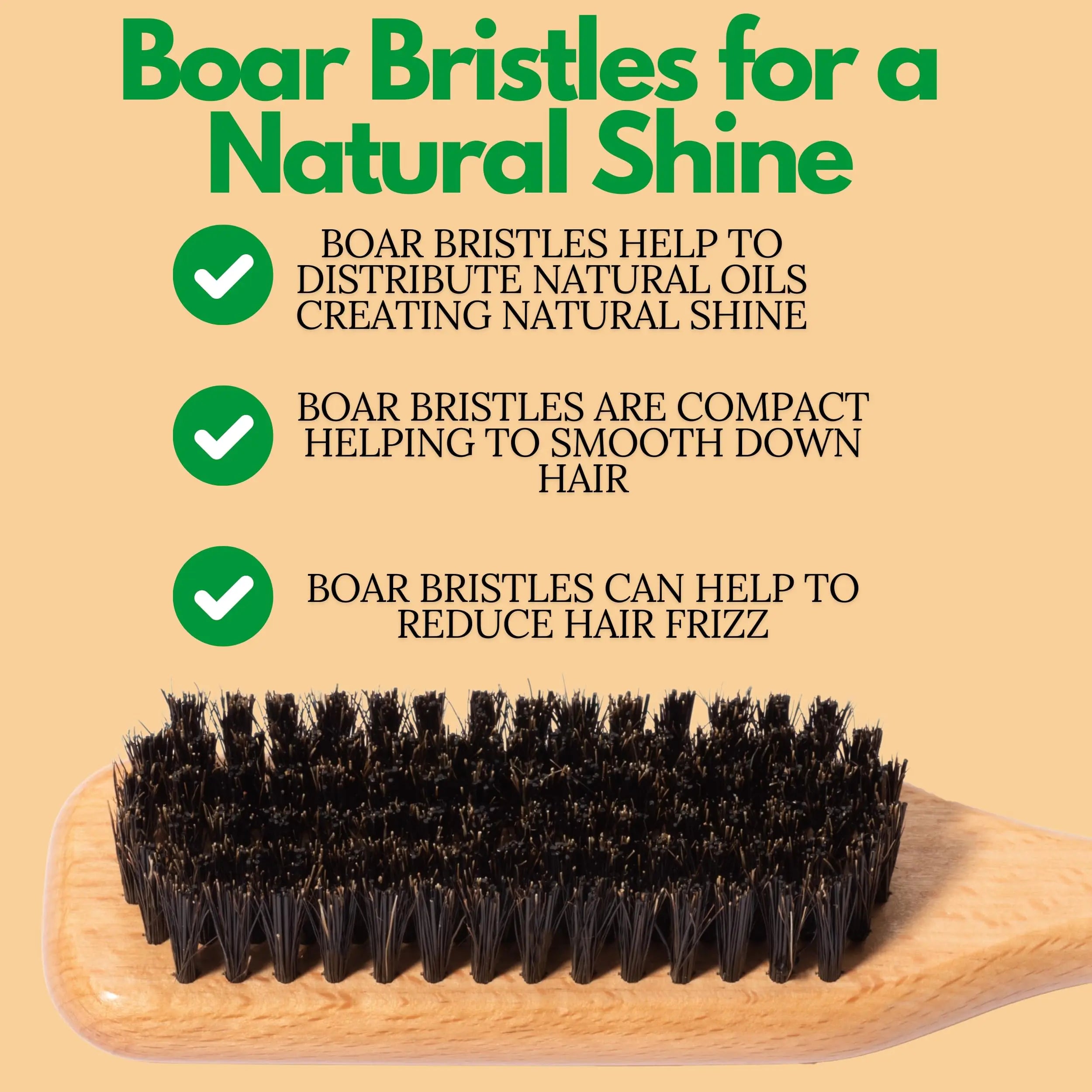 GranNaturals Boar Bristle Hair Brush – Sleek Styling & Edge Control - Vivareflex Online