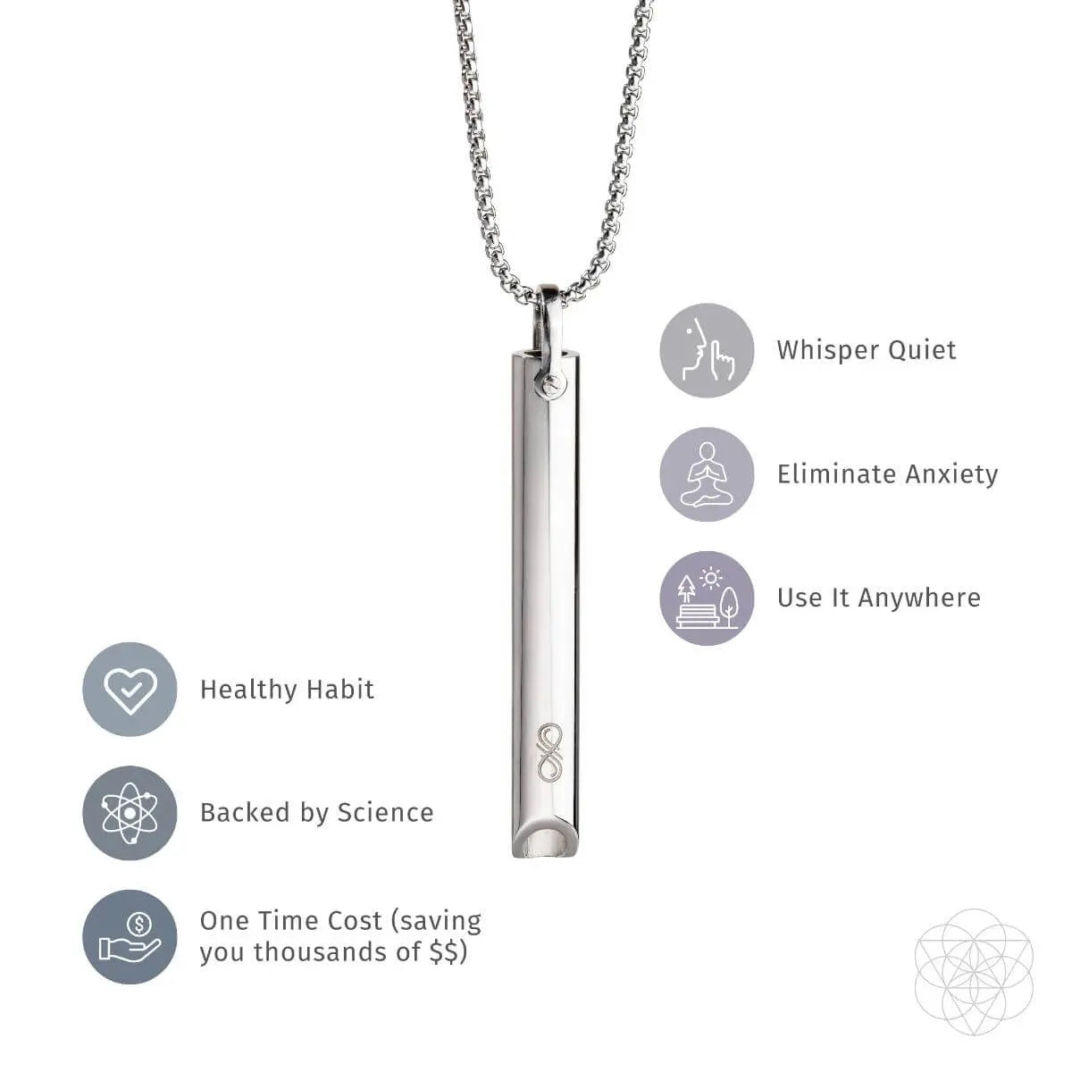 BREATHE. and Cycle Breaker - Mindfulness Breathing Necklaces Conscious Items