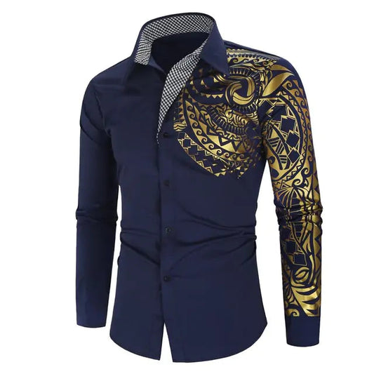 Elegant Gold Detail Black Shirt for Men Vivareflex Online