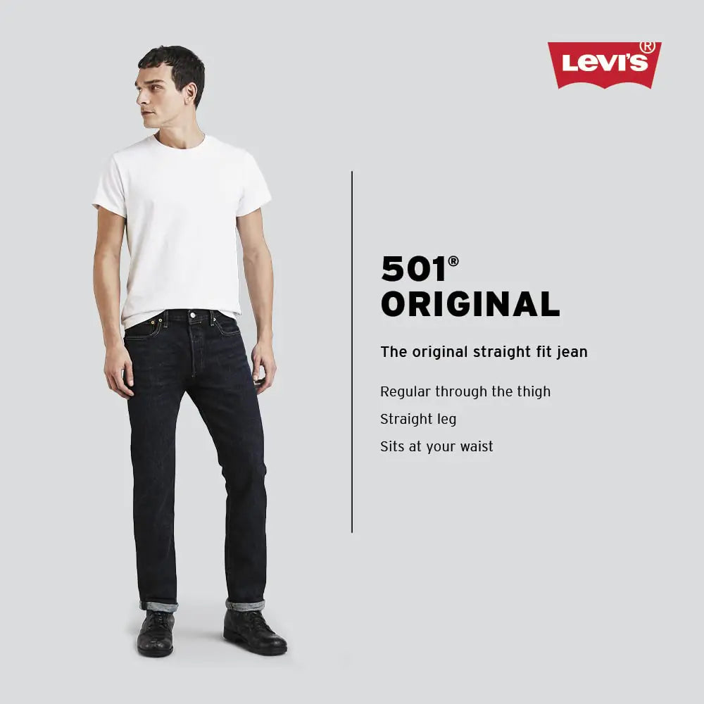 Jeans Levi's 501 Original Fit para hombre (también disponibles en tallas grandes y altas) Estándar 38 W x 36 L Lavado a la piedra claro 