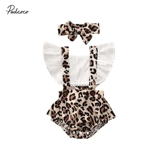 Baby Leopard Jumpsuit Set & Headband_Vivareflex_Online