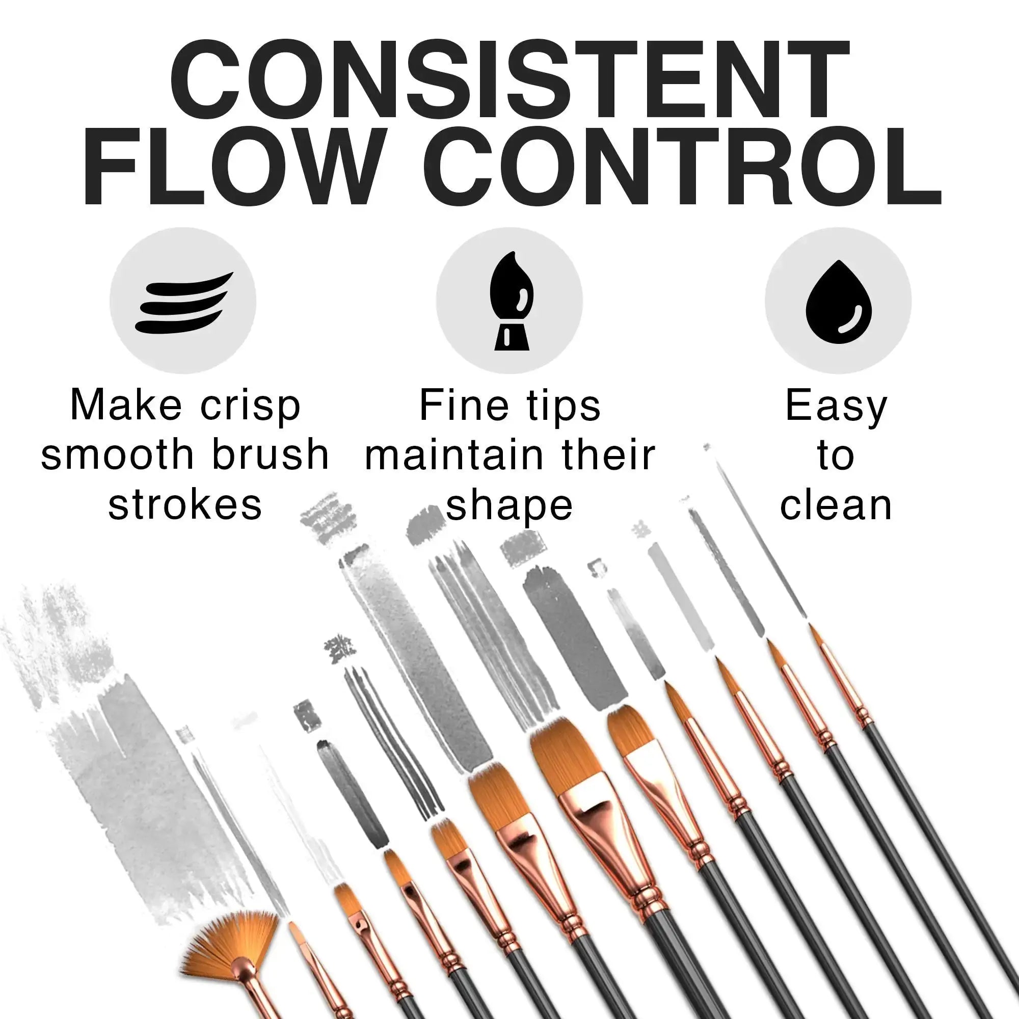 Benicci 12 Essential Artist Brush Set - Perfect for All Paints Vivareflex Online