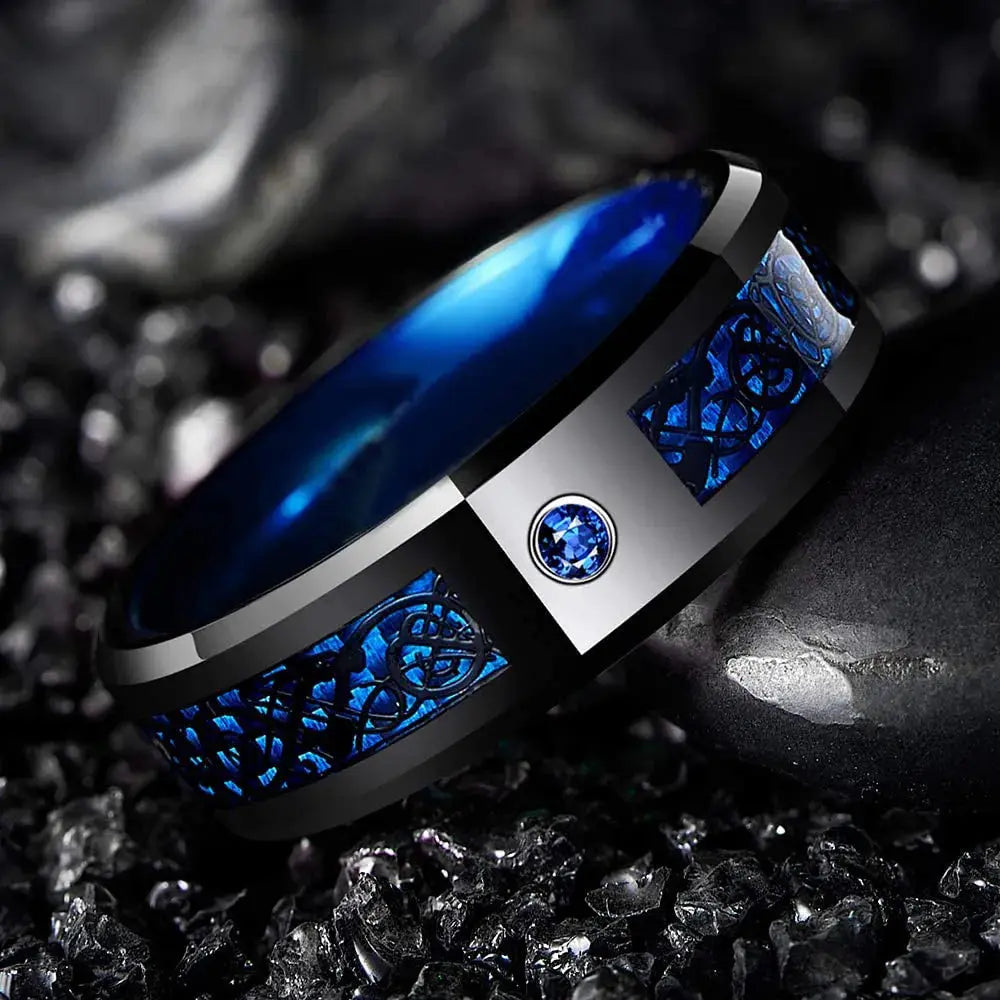 Beveled Edge Stainless Steel Celtic Dragon Ring for Men Vivareflex Online