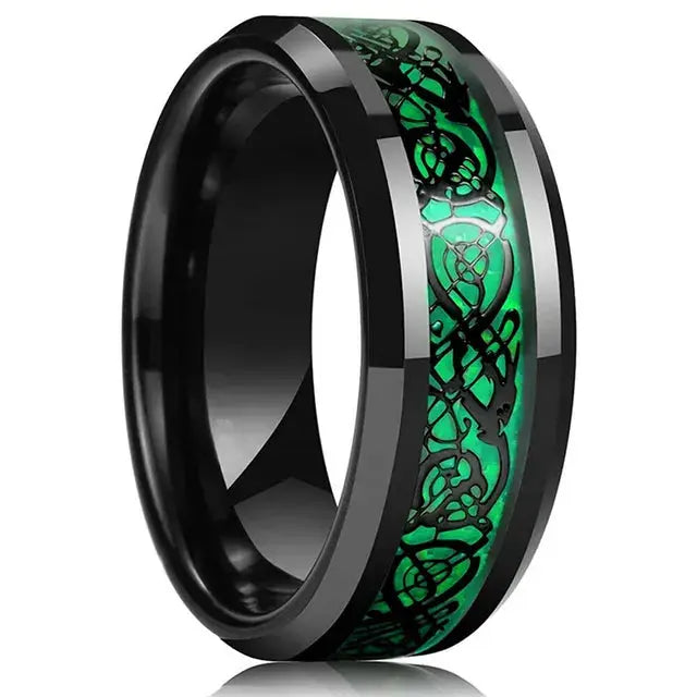 Beveled Edge Stainless Steel Celtic Dragon Ring for Men Vivareflex Online