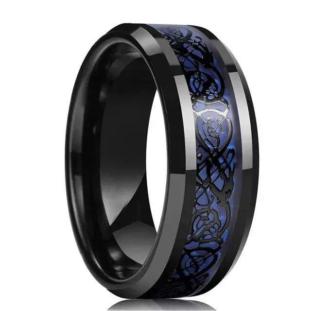 Beveled Edge Stainless Steel Celtic Dragon Ring for Men Vivareflex Online