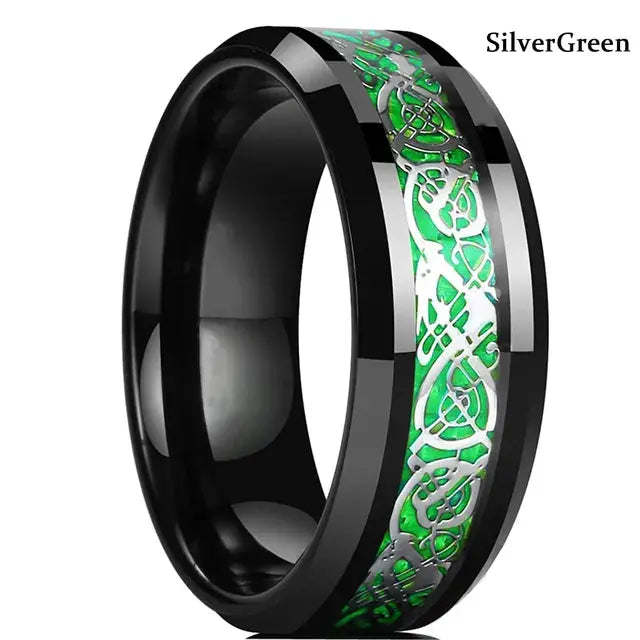 Beveled Edge Stainless Steel Celtic Dragon Ring for Men Vivareflex Online