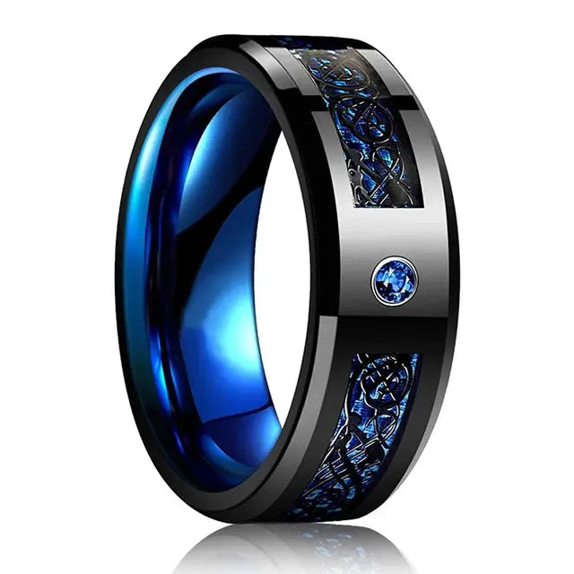Beveled Edge Stainless Steel Celtic Dragon Ring for Men Vivareflex Online
