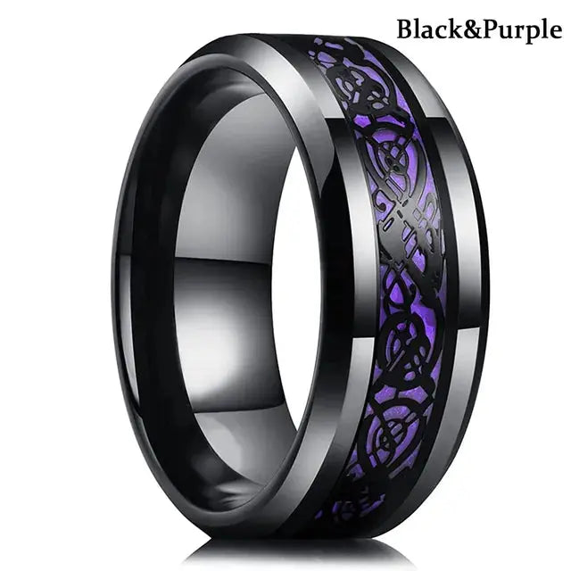Beveled Edge Stainless Steel Celtic Dragon Ring for Men Vivareflex Online