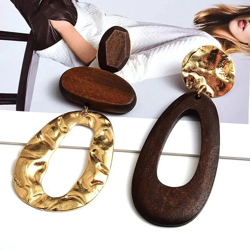 Big Drop Wooden Earrings For Women Vivareflex Online