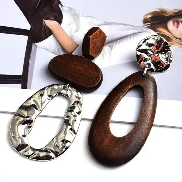 Big Drop Wooden Earrings For Women Vivareflex Online