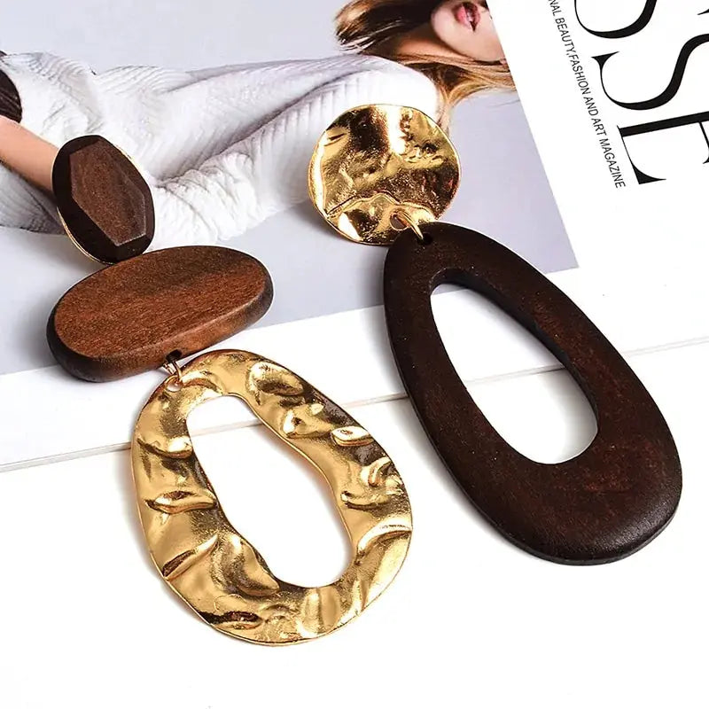 Big Drop Wooden Earrings For Women Vivareflex Online