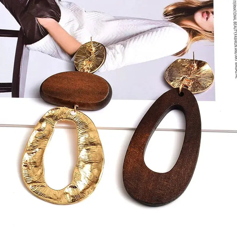 Big Drop Wooden Earrings For Women Vivareflex Online
