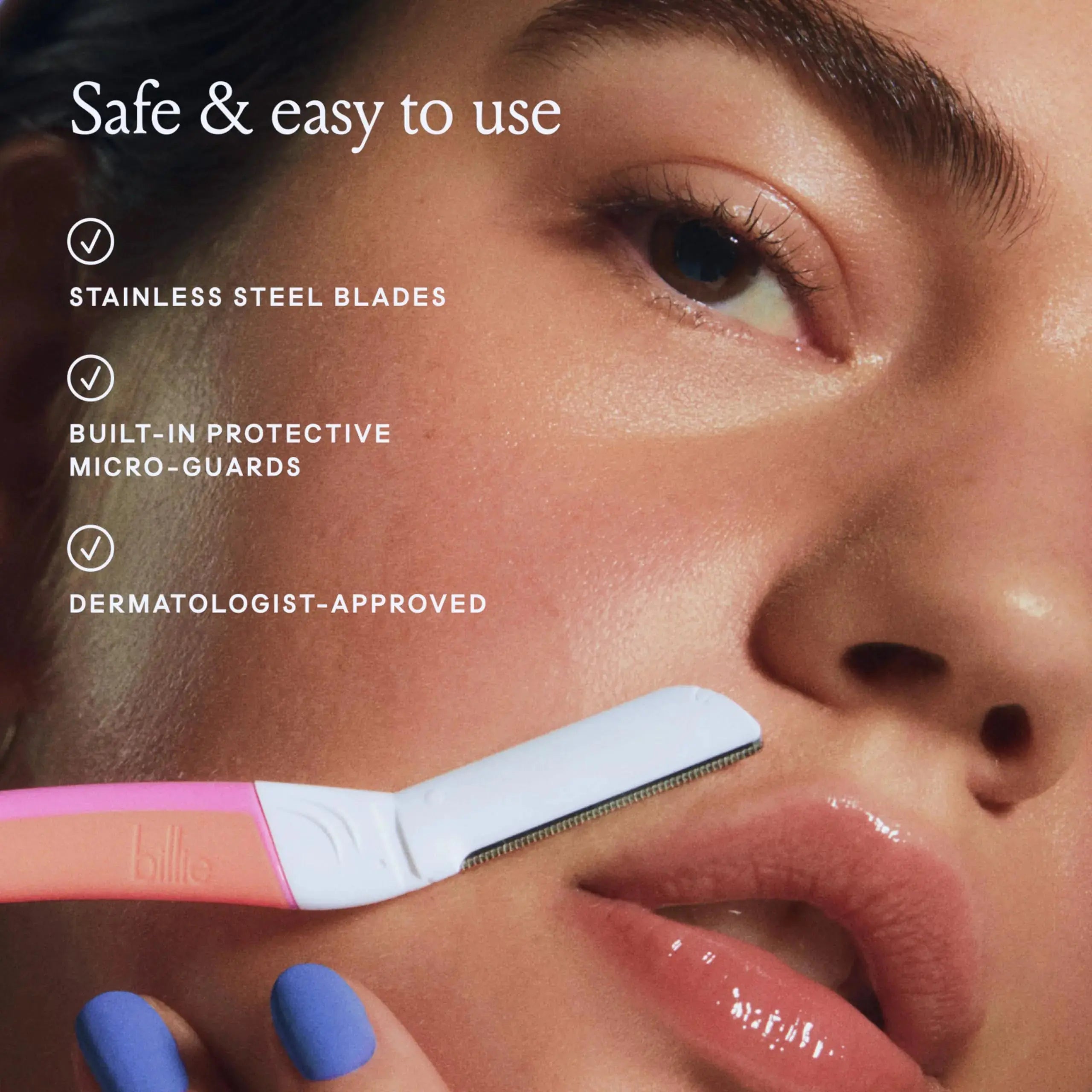 Billie - Dermaplane Refill Blades - Stainless Steel Blades with Safety Micro-guards - Nickel-free - Vivareflex Online