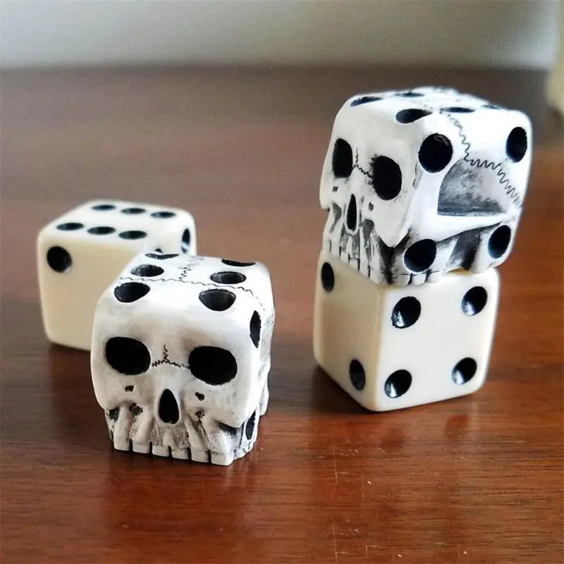 Black 1PC 6-Sided Skull Dice_Vivareflex_Online