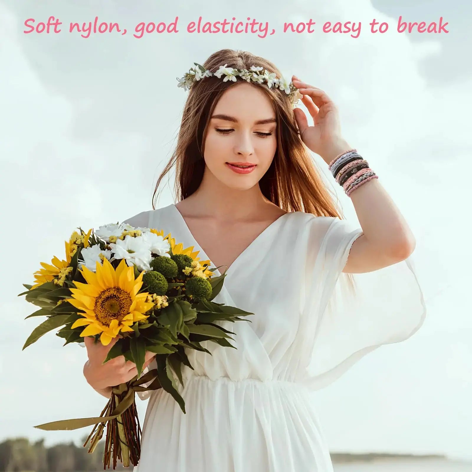 Boho Hair Tie Bracelets – 25 PCS in 5 Stylish Designs, No Damage Elastic Bands - Vivareflex Online