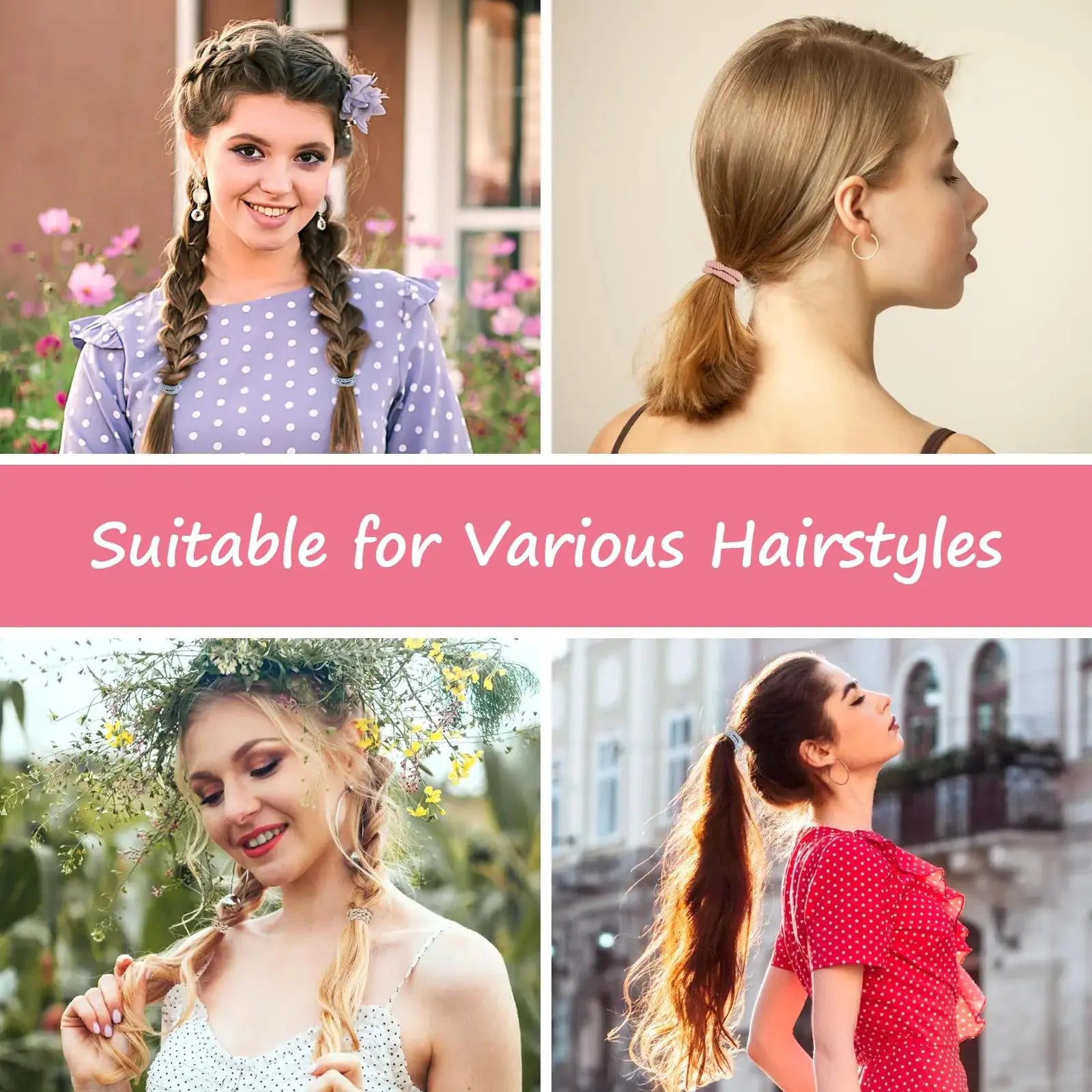 Boho Hair Tie Bracelets – 25 PCS in 5 Stylish Designs, No Damage Elastic Bands - Vivareflex Online