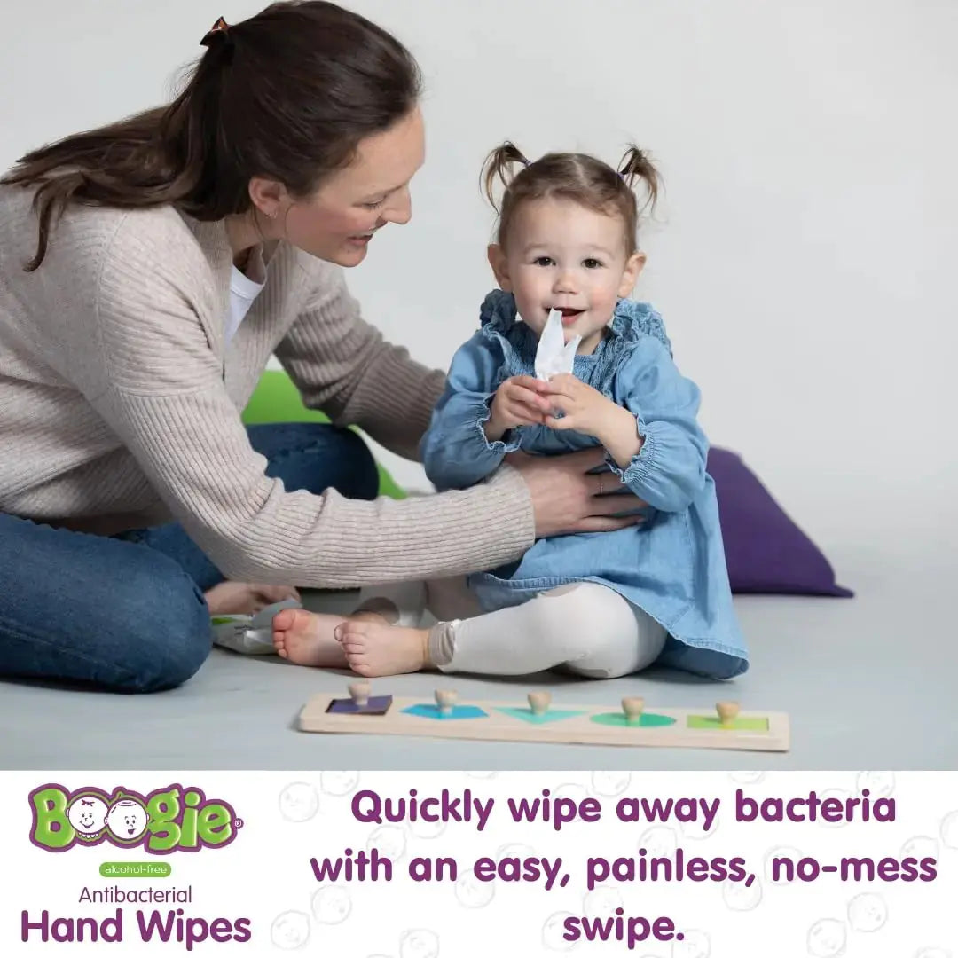 Boogie Antibacterial Hand Wipes - Alcohol-Free, Hypoallergenic & Moisturizing Aloe - Vivareflex Online