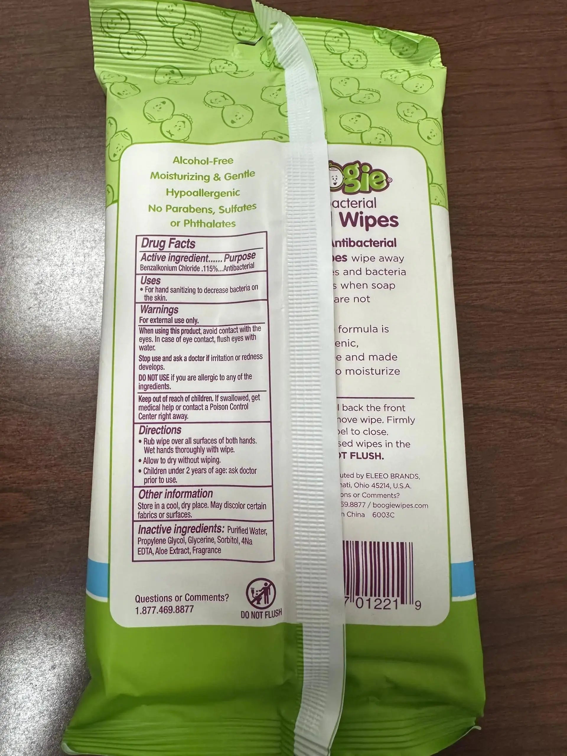Boogie Antibacterial Hand Wipes - Alcohol-Free, Hypoallergenic & Moisturizing Aloe - Vivareflex Online