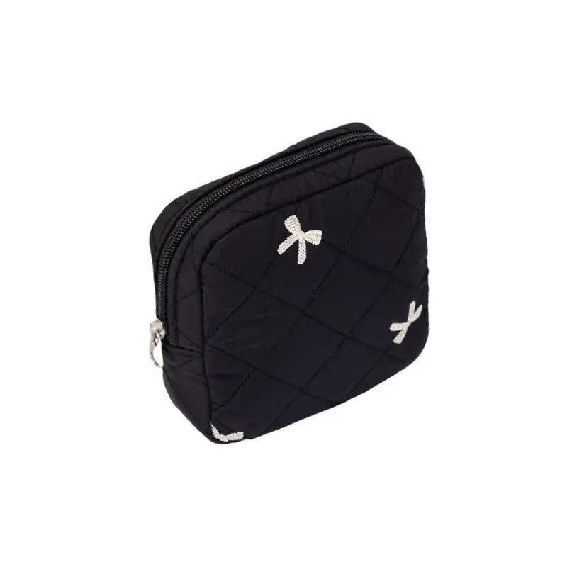 Bow Floral Women's Cosmetic Bags Cute Girls Sanitary Napkin Storage Bag Sanitary Pad Pouch Small Cosmetic Organizer Makeup Bag Ultimate Bag Store