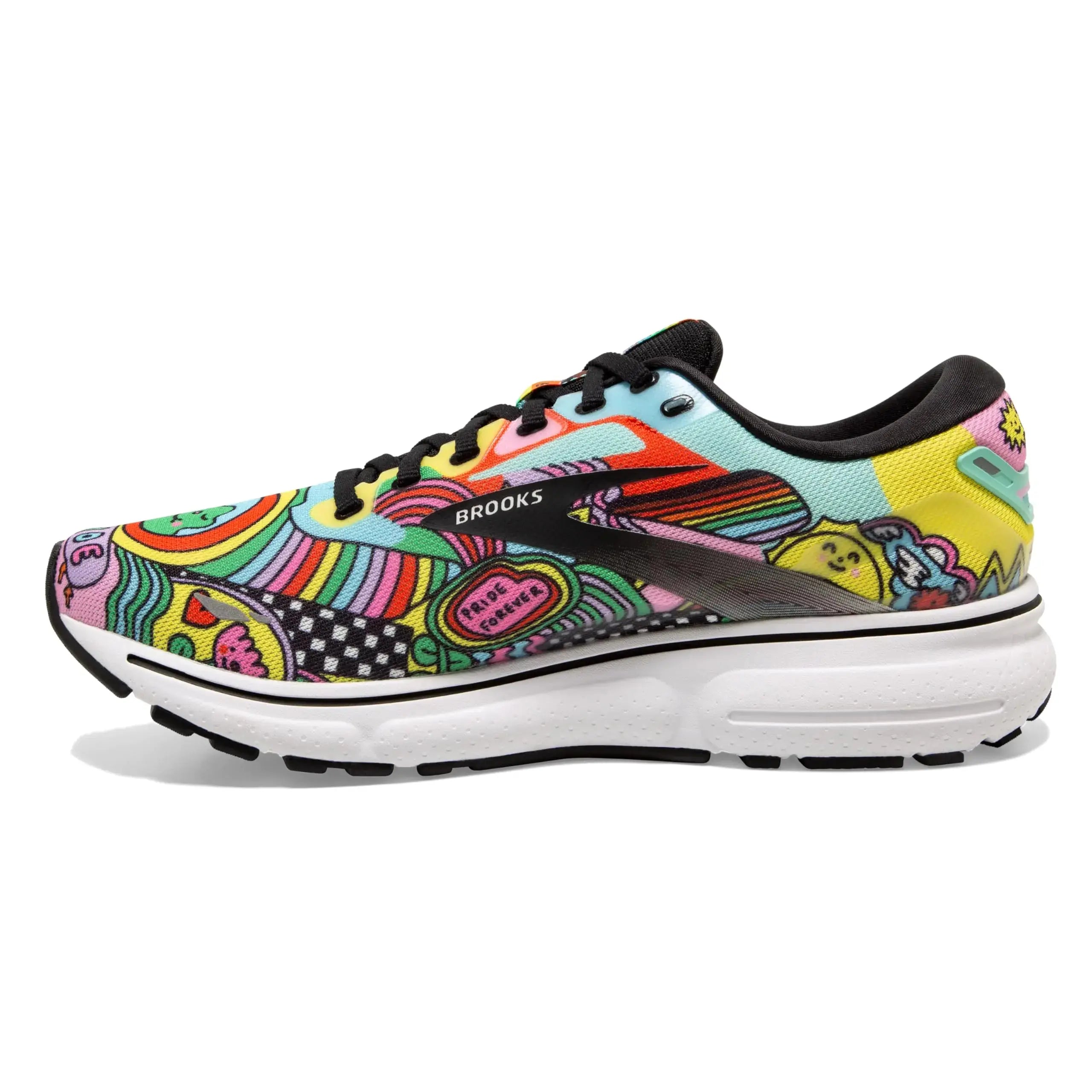 Women's Ghost 15 Neutral Running Shoe - Black/White/Multi_Vivareflex_Online