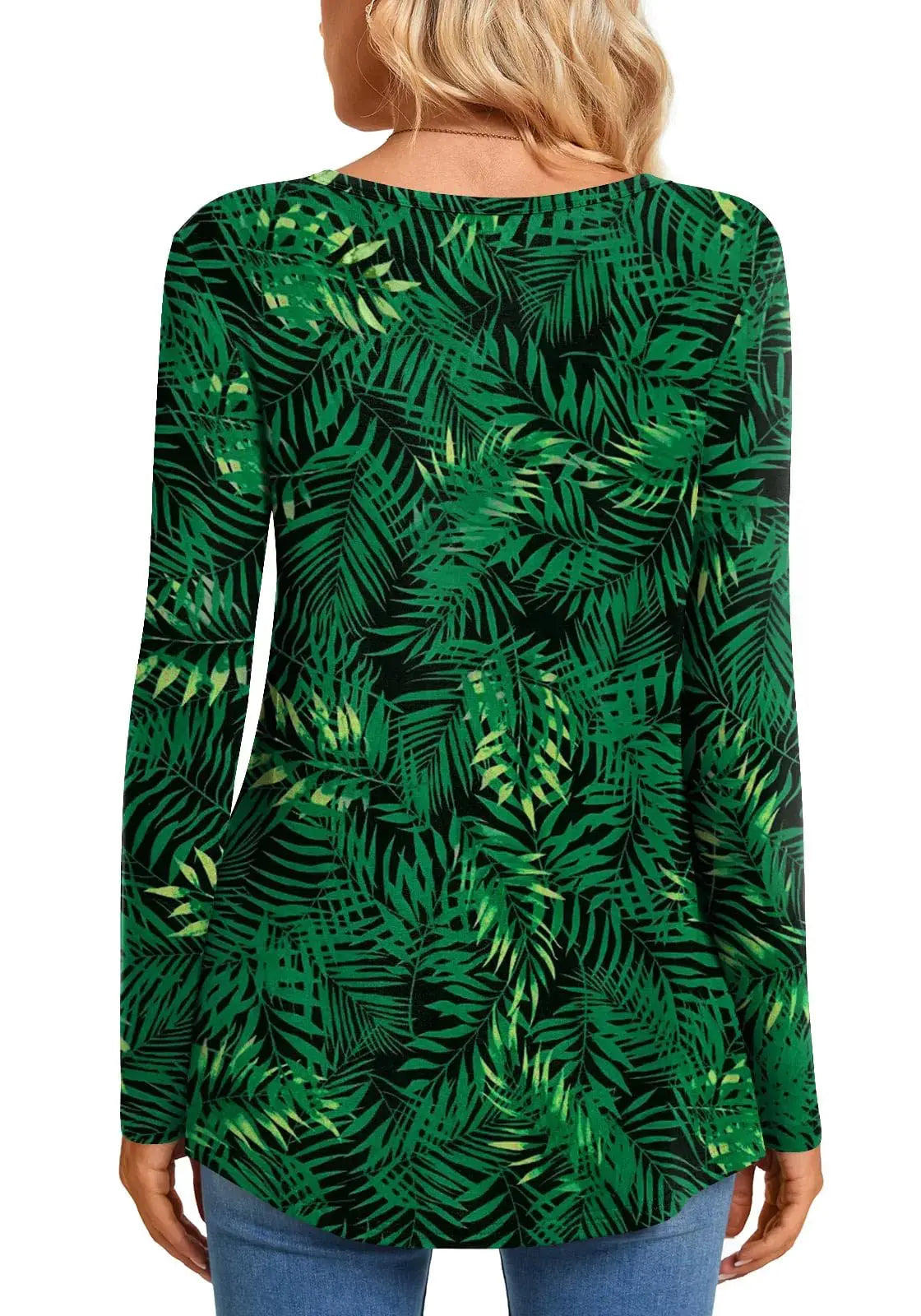 CATHY Womens Long Sleeve Tunic Tops Henley_Vivareflex_Online