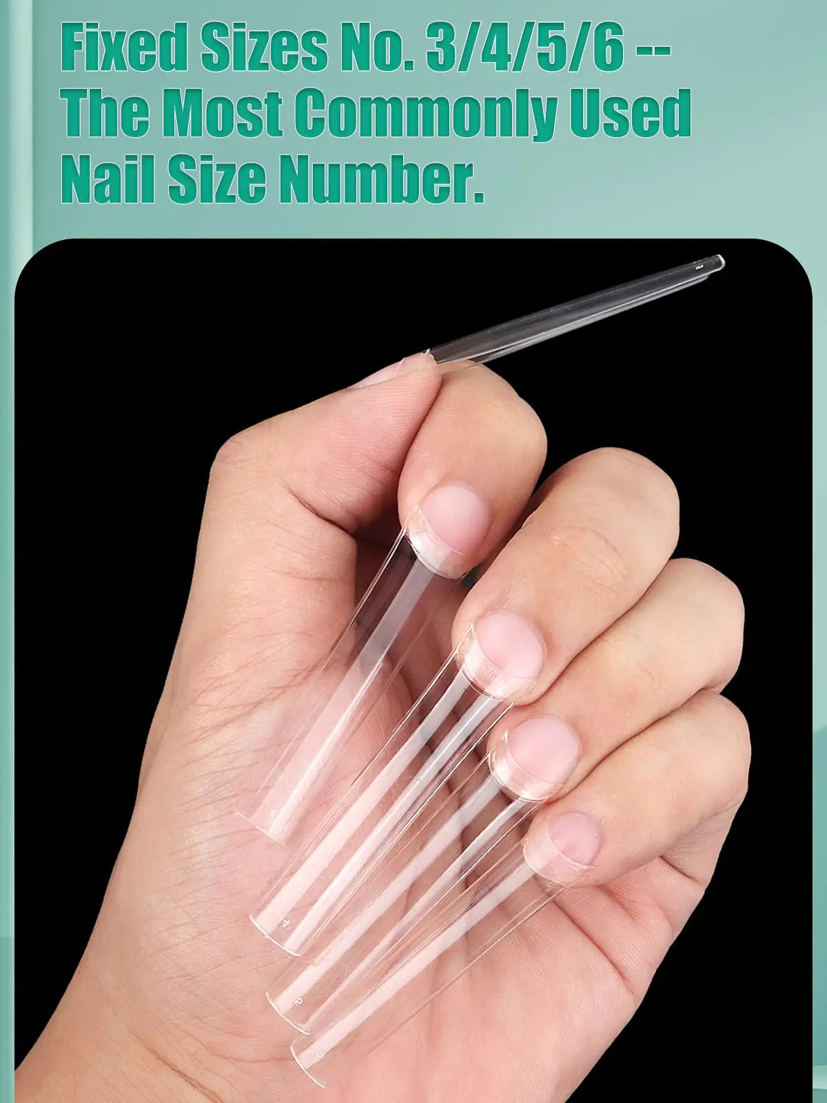 200PCS 3XL Extra Long Square Flat Nail Tips, Half Cover Straight Tapered Square Nail Tips