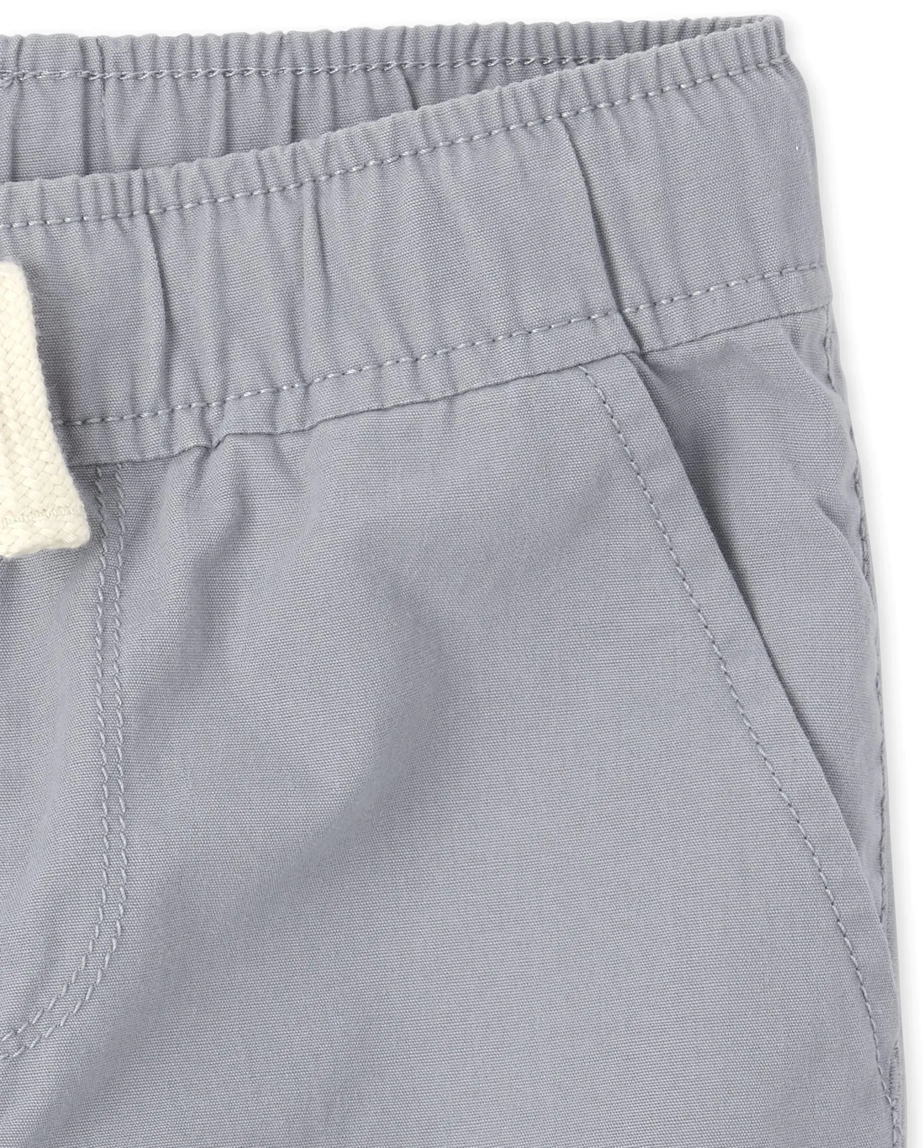 Pantalones cortos deportivos de algodón para niños de The Children's Place, 16 Fin Gray Single 