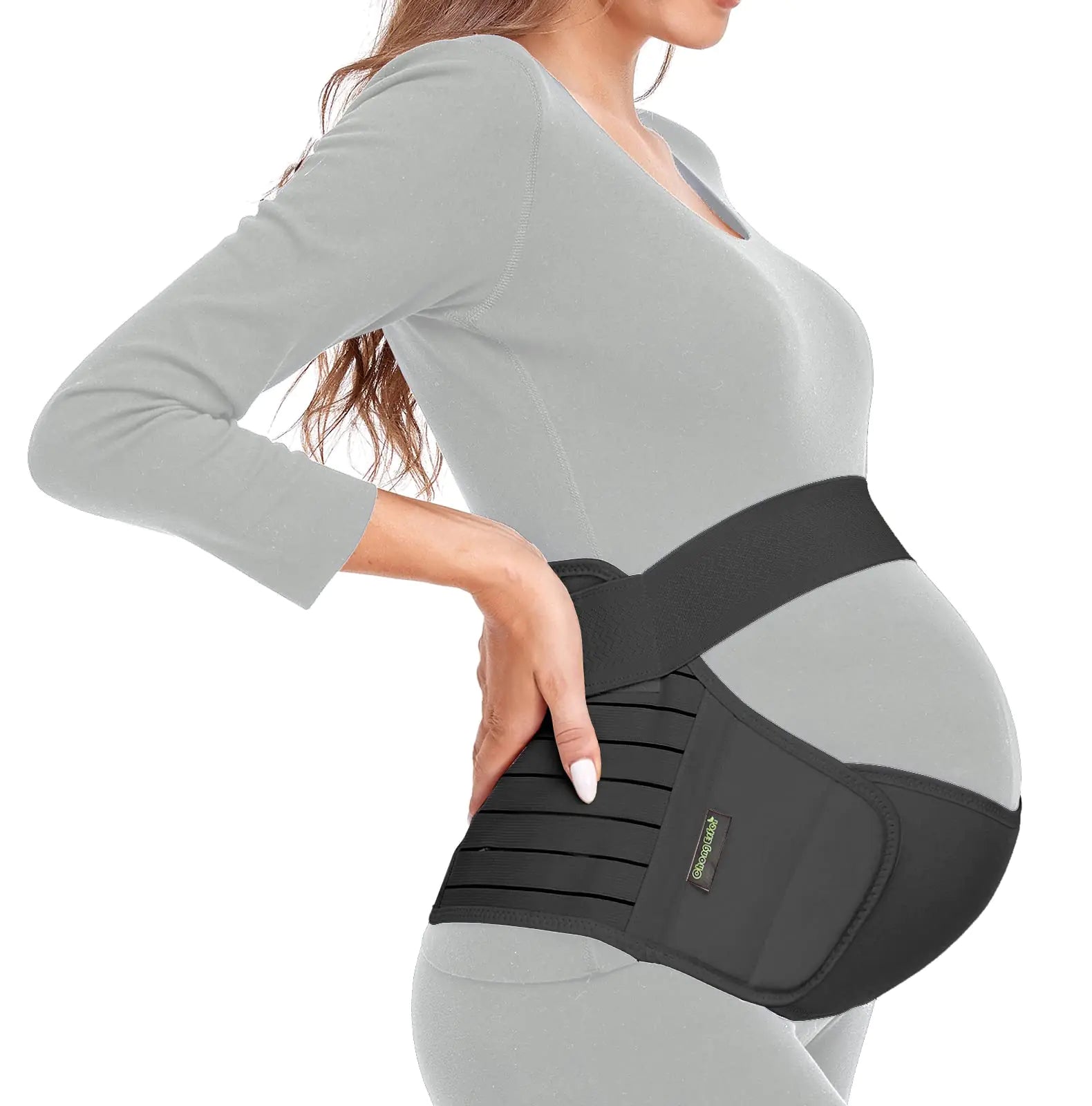 ChongErfei 3-in-1 Maternity Support Belt – Back, Pelvic, and Hip Pain Relief for Pregnancy (Black, Medium: Fits 35.5