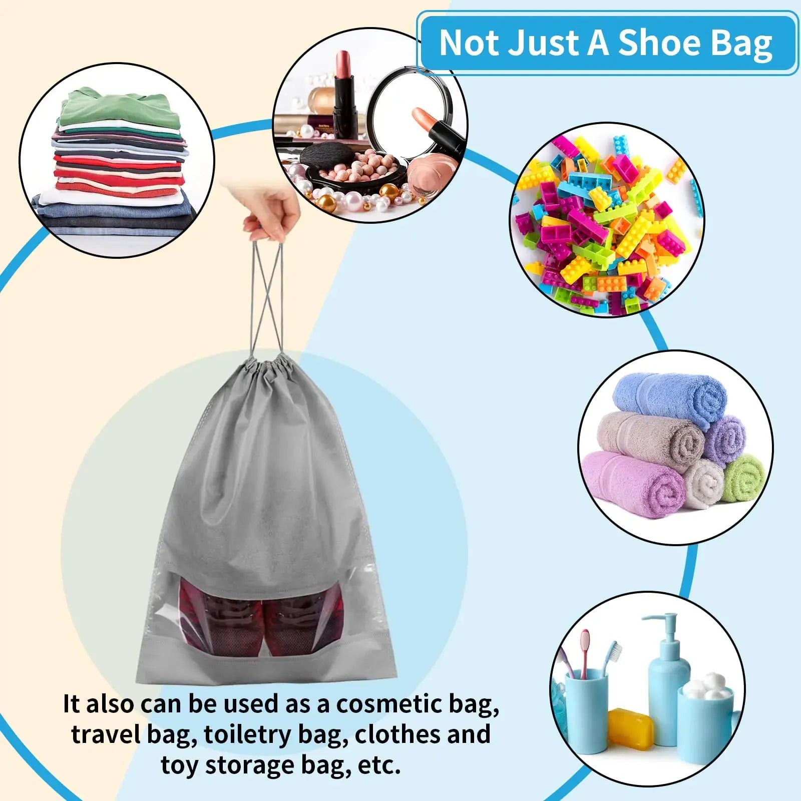 COIDEA Shoe Bags for Travel Non-Woven Drawstring Travel_Vivareflex_Online