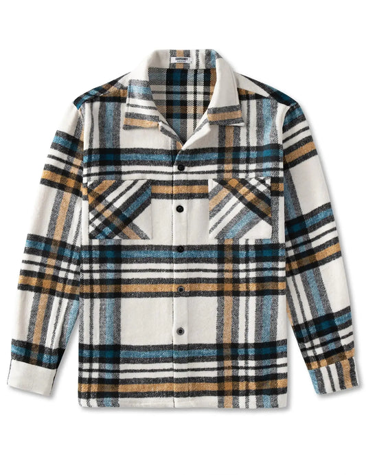 COOFANDY Men's Flannel Shirts Casual Button Down Plaid Shirt Jacket Long Sleeve Fleece Shacket with Pockets - Vivareflex Online