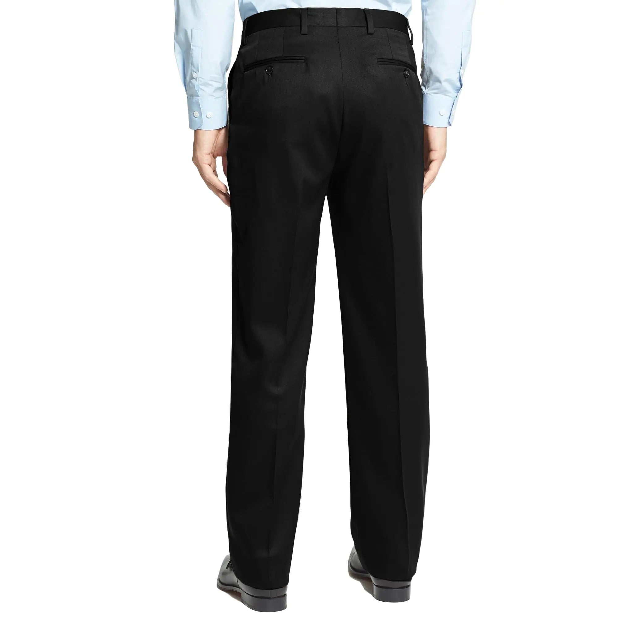 Men's Cozy Hidden Expandable Waist Dress Pants | Premium Stretch Texture Weave Work to Weekend Pant 44W x 34L Black - Vivareflex Online