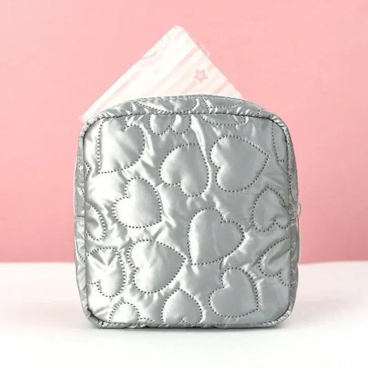 Candy Color Cute Square Cosmetic Bag Women Sanitary Napkin Organizer Clutch Makeup Bag Pouch Portable PU Waterproof Storage Bag Ultimate Bag Store