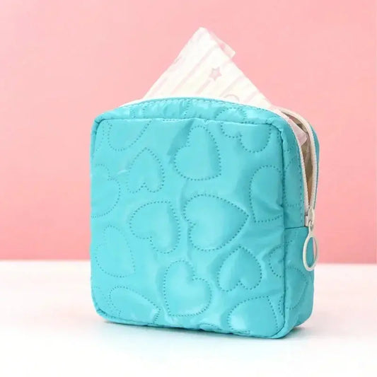 Candy Color Cute Square Cosmetic Bag Women Sanitary Napkin Organizer Clutch Makeup Bag Pouch Portable PU Waterproof Storage Bag Ultimate Bag Store