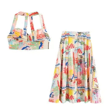 Chic Duo: Sleeveless Top & Midi Skirt Set Vivareflex Online