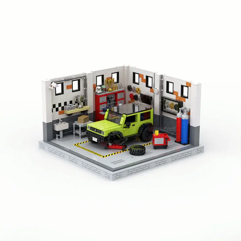 Classic City Garage Buildings Brick Model - Vivareflex Online