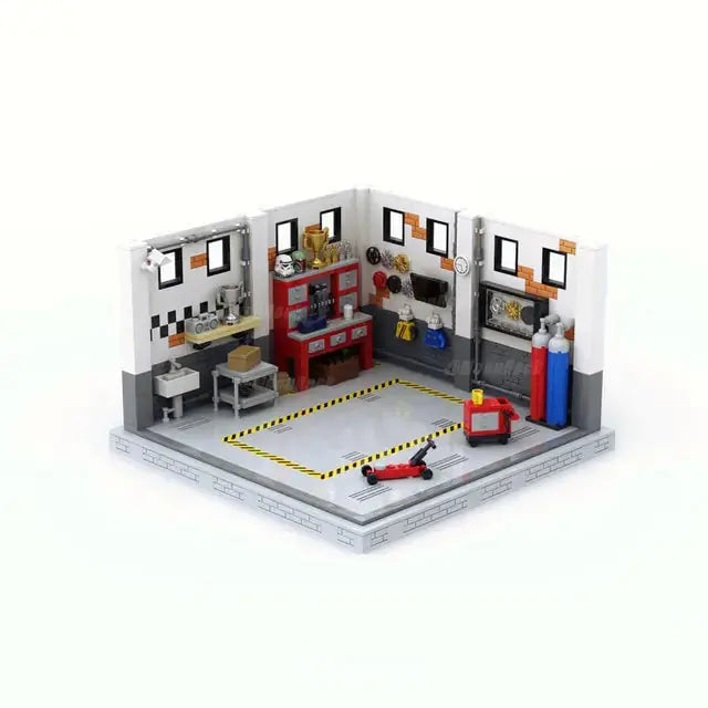 Classic City Garage Buildings Brick Model - Vivareflex Online