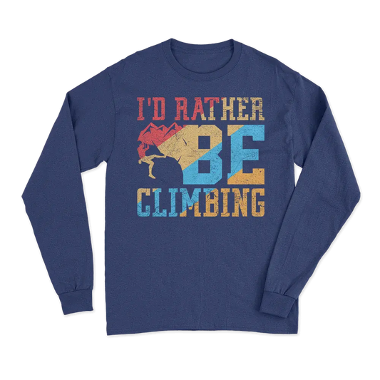 Climbing I'd Rather Be Climbing Men Long Sleeve Shirt Vivareflex Online