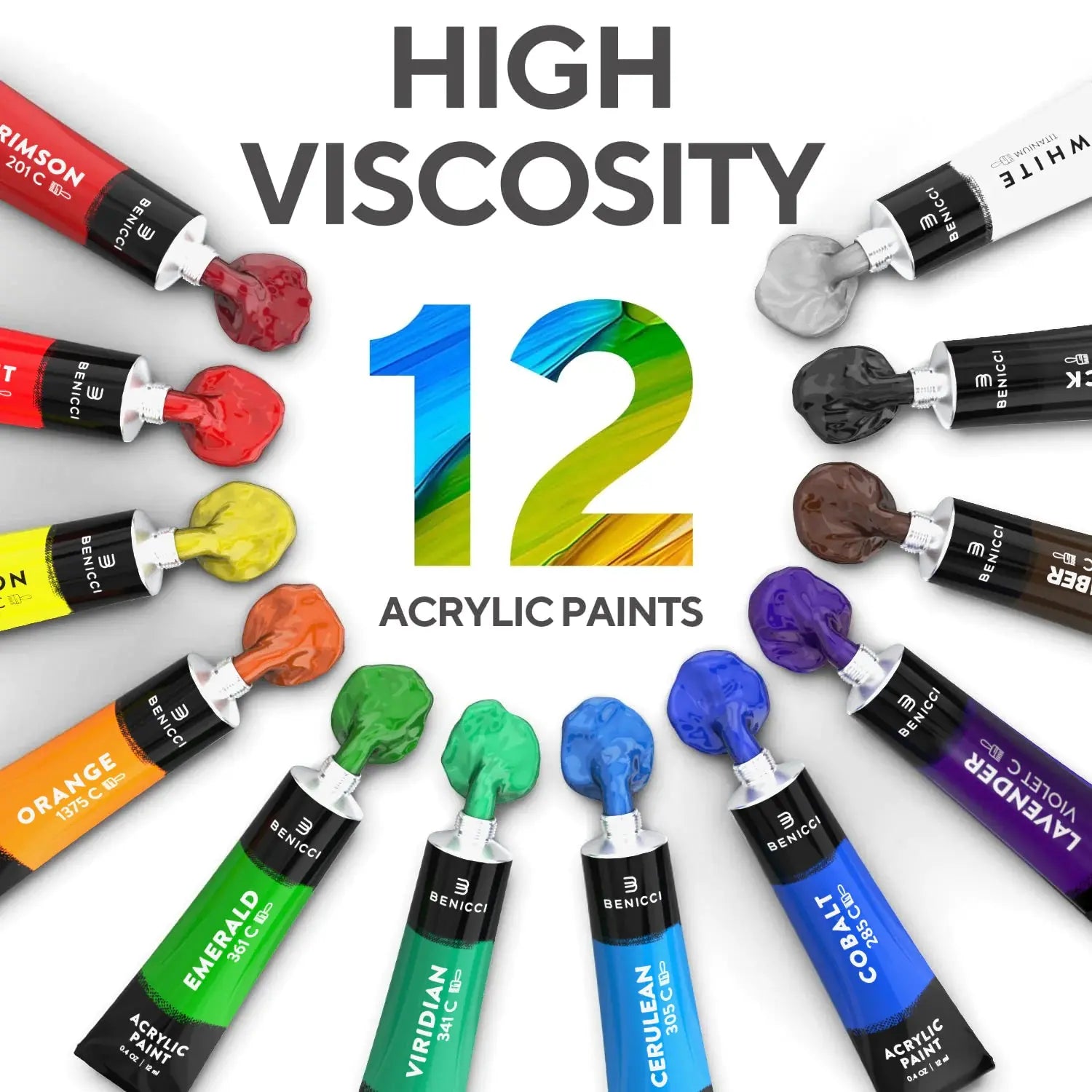 ColorSplash Acrylic Paint Set - 12 Vivid Colors with Brushes & Canvases Vivareflex Online