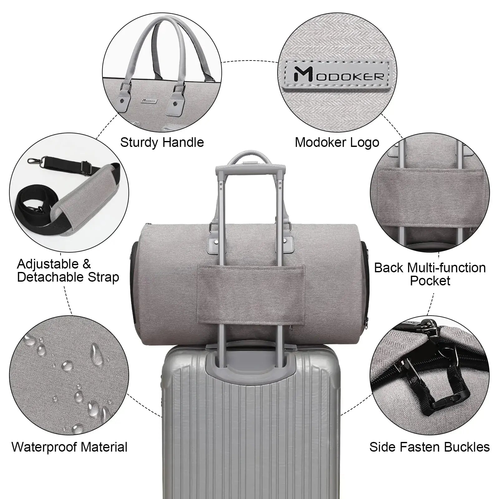 Modoker Carry on Garment Duffel Bag for Men Women_Vivareflex Online