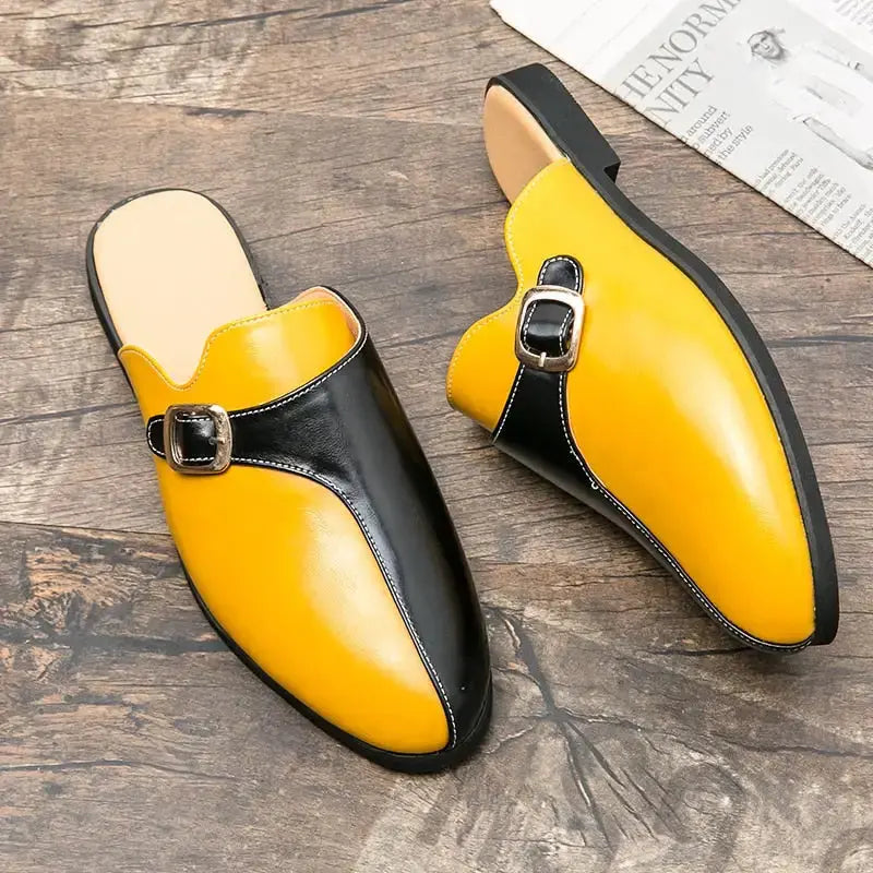 Crocodile Pattern Leather Mules Slippers for Men Vivareflex Online