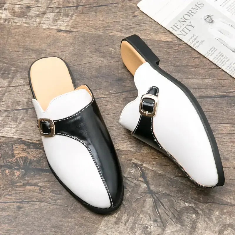 Crocodile Pattern Leather Mules Slippers for Men Vivareflex Online