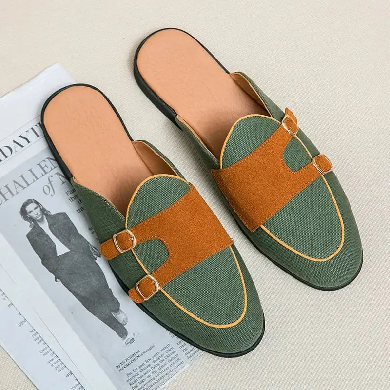 Crocodile Pattern Leather Mules Slippers for Men Vivareflex Online