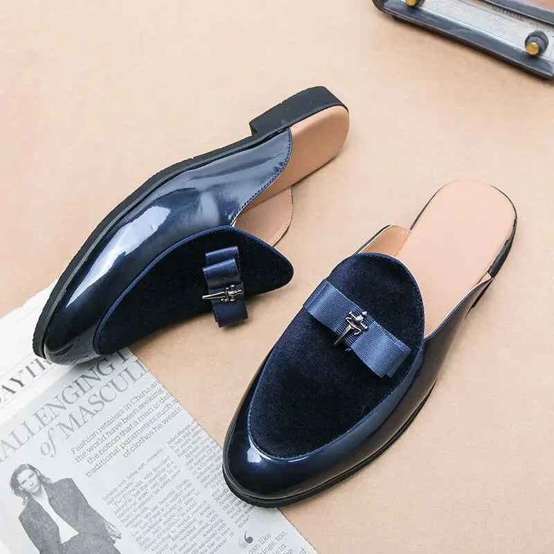 Crocodile Pattern Leather Mules Slippers for Men Vivareflex Online