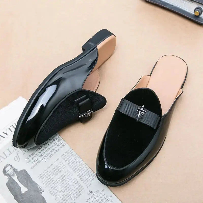 Crocodile Pattern Leather Mules Slippers for Men Vivareflex Online