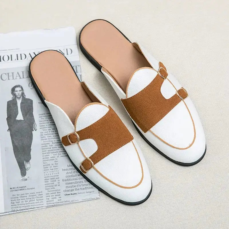 Crocodile Pattern Leather Mules Slippers for Men Vivareflex Online